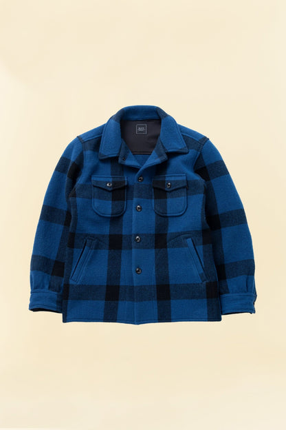 Rats Buffalo Check Shirt Jacket - Blue Check -Rats - URAHARA