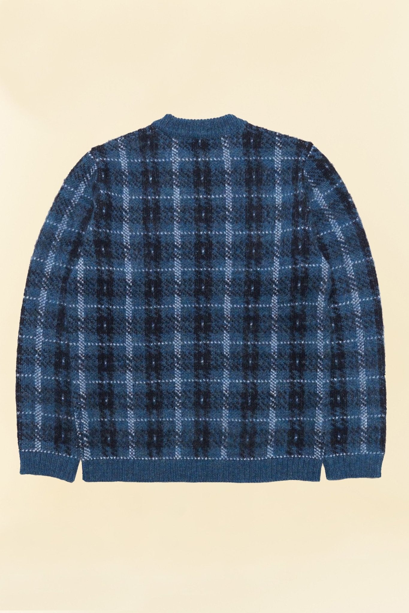 Rats Check Mohair Crew Knit - Blue -Rats - URAHARA