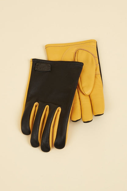 Rats Combi Leather Gloves - Black & Yellow -Rats - URAHARA