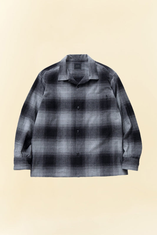 Rats Cotton Ombre Check Shirt - Grey -Rats - URAHARA