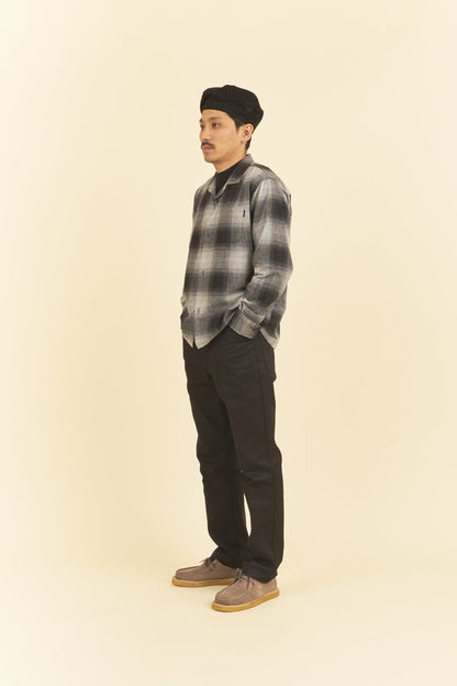 Rats Cotton Ombre Check Shirt - Grey -Rats - URAHARA