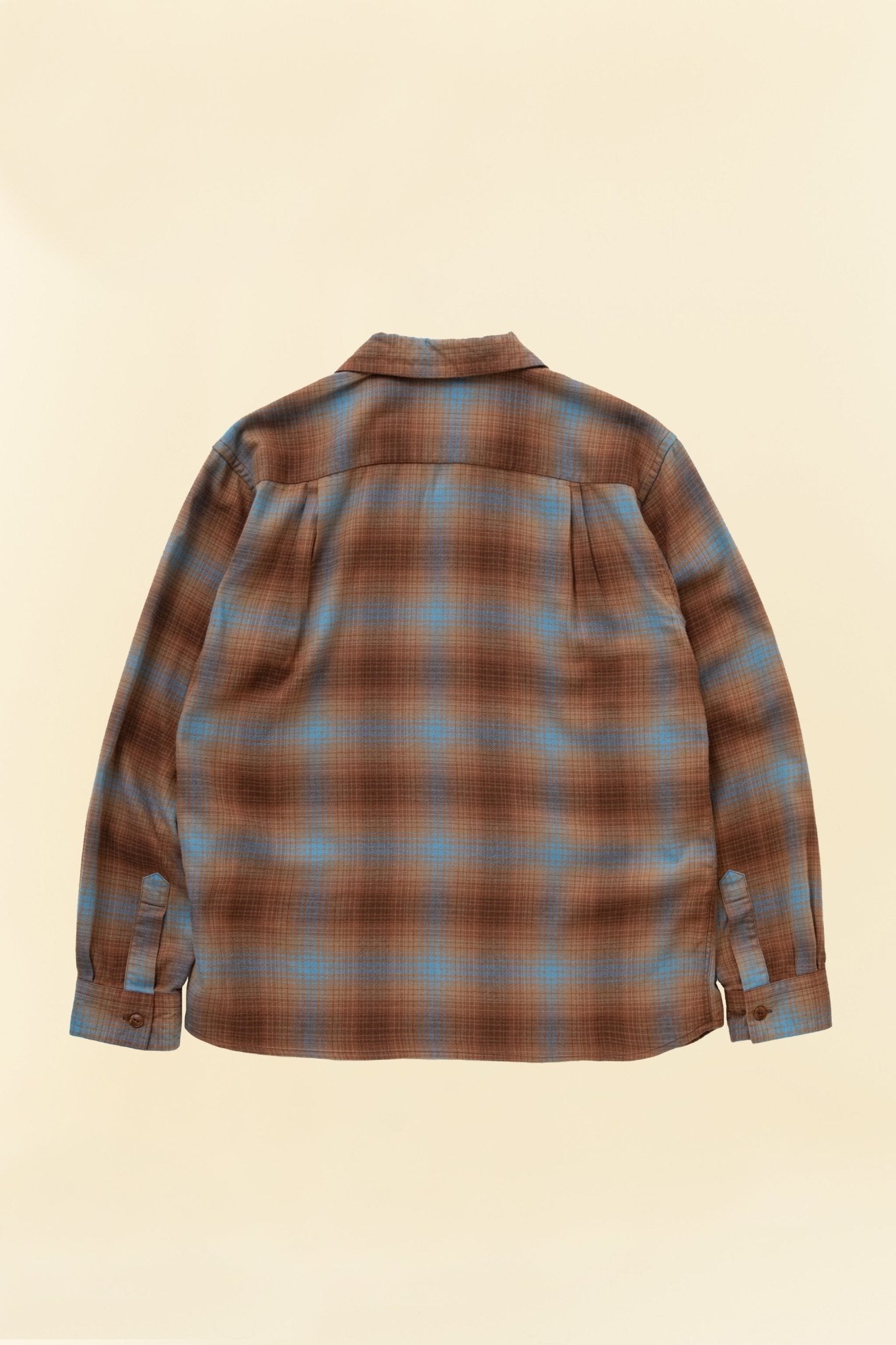 Rats Cotton Rayon Check Shirt - Brown -Rats - URAHARA