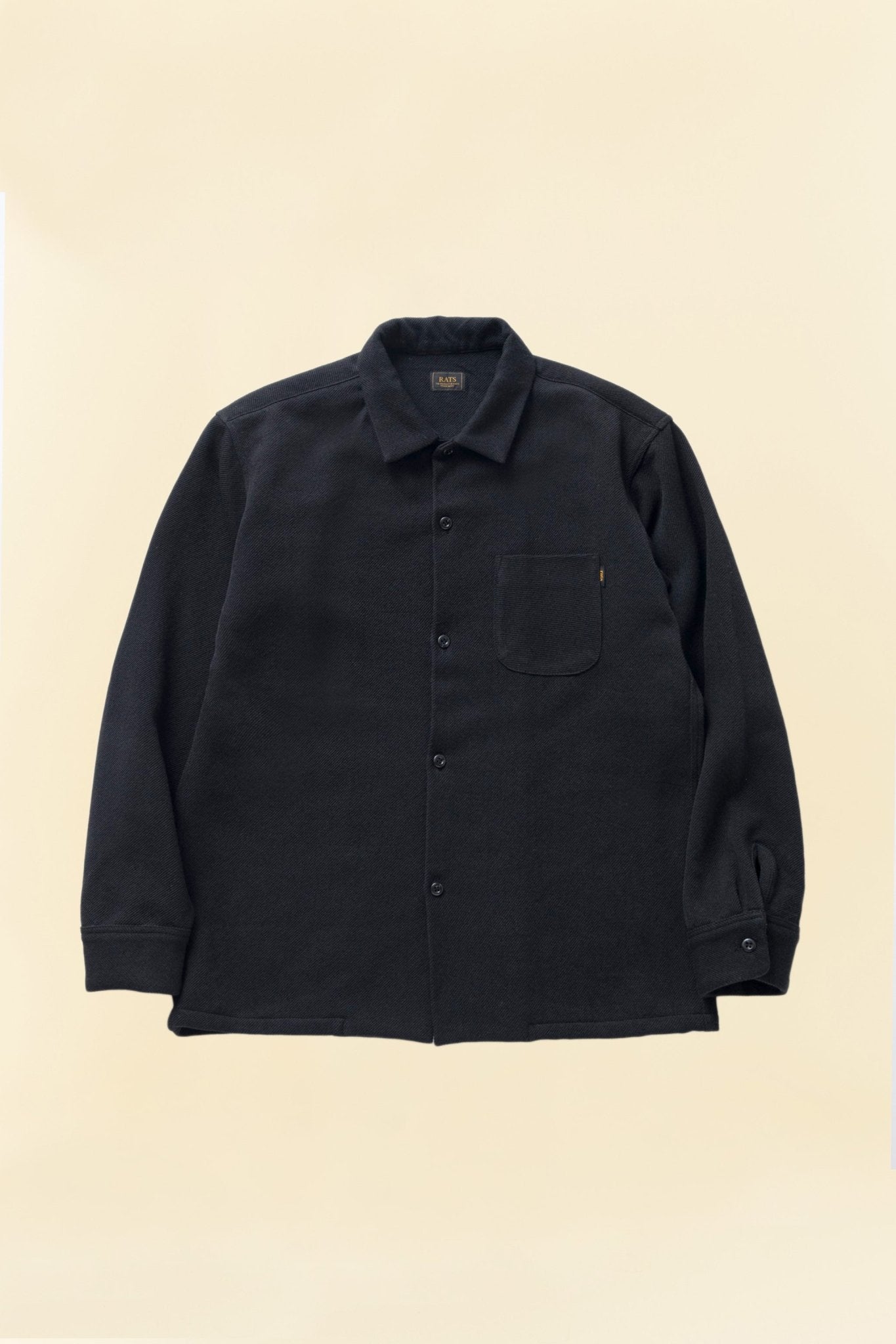 Rats Cotton Wool Shirt - Black -Rats - URAHARA