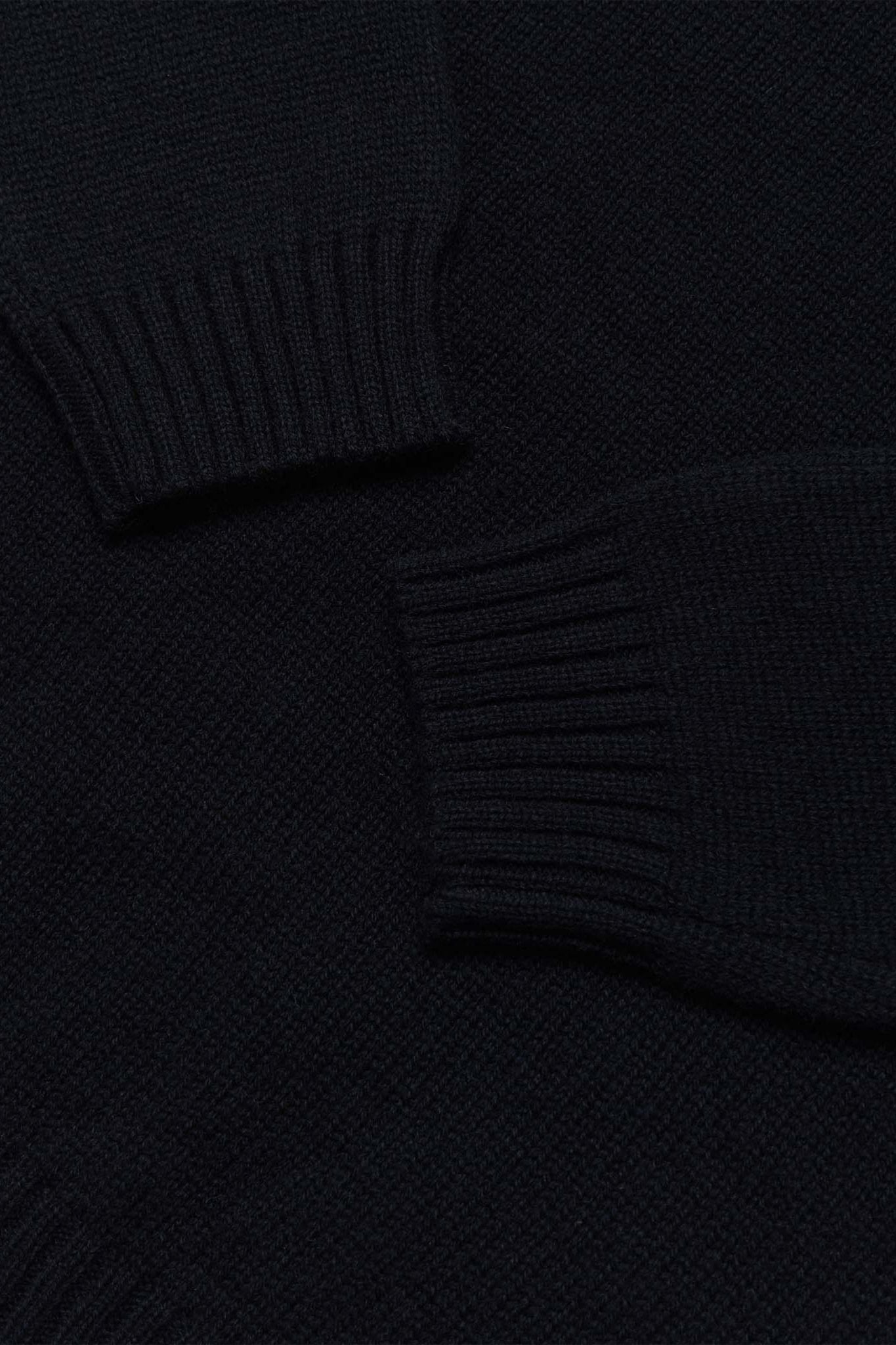 Rats Crew Neck Wool Knit Sweatshirt - Black -Rats - URAHARA