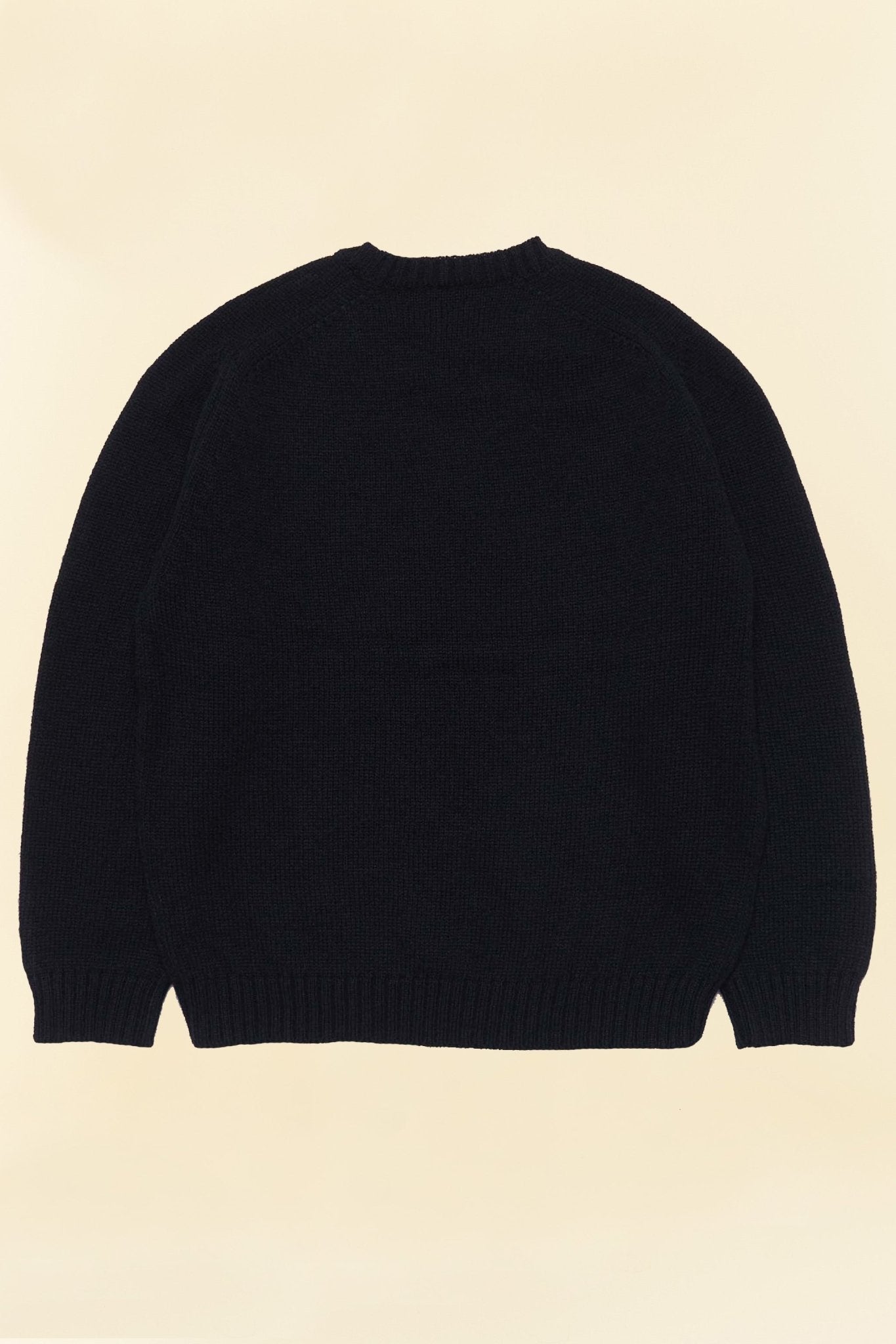 Rats Crew Neck Wool Knit Sweatshirt - Black -Rats - URAHARA