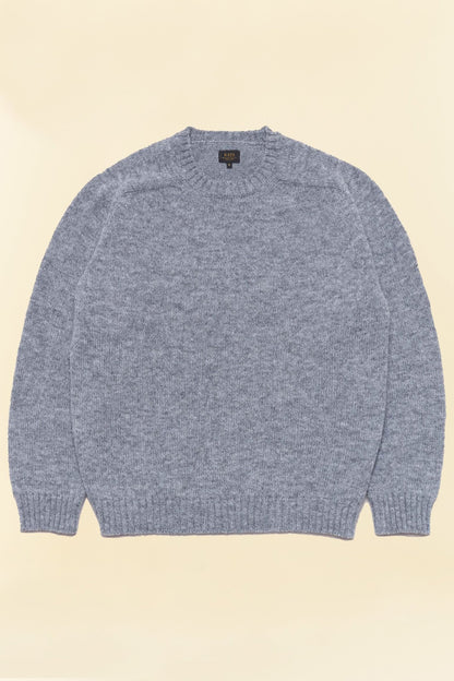 Rats Crew Neck Wool Knit Sweatshirt - Grey -Rats - URAHARA