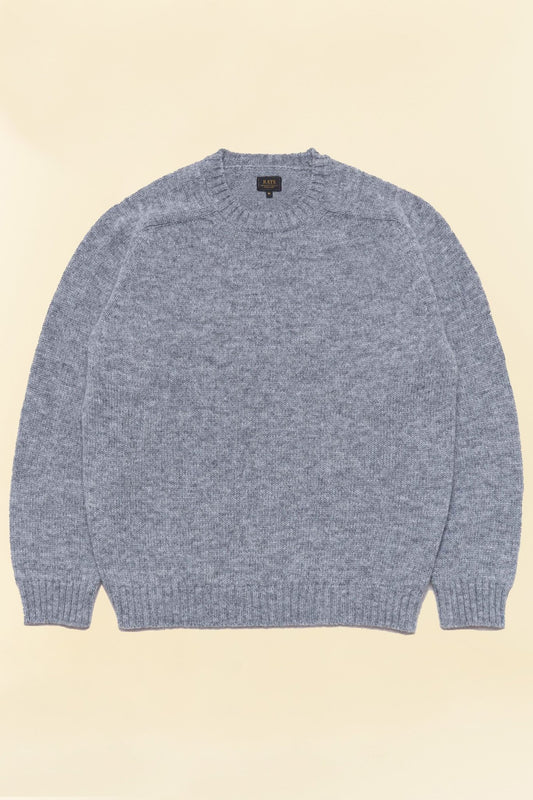 Rats Crew Neck Wool Knit Sweatshirt - Grey -Rats - URAHARA