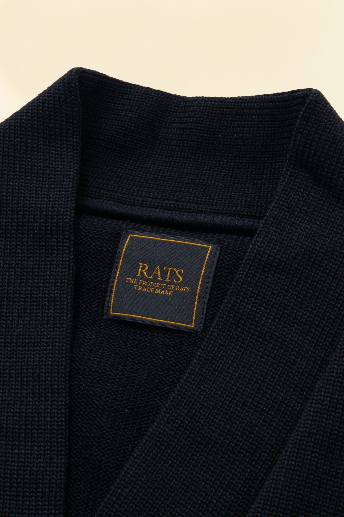 Rats Lettered Cardigan - Black -Rats - URAHARA