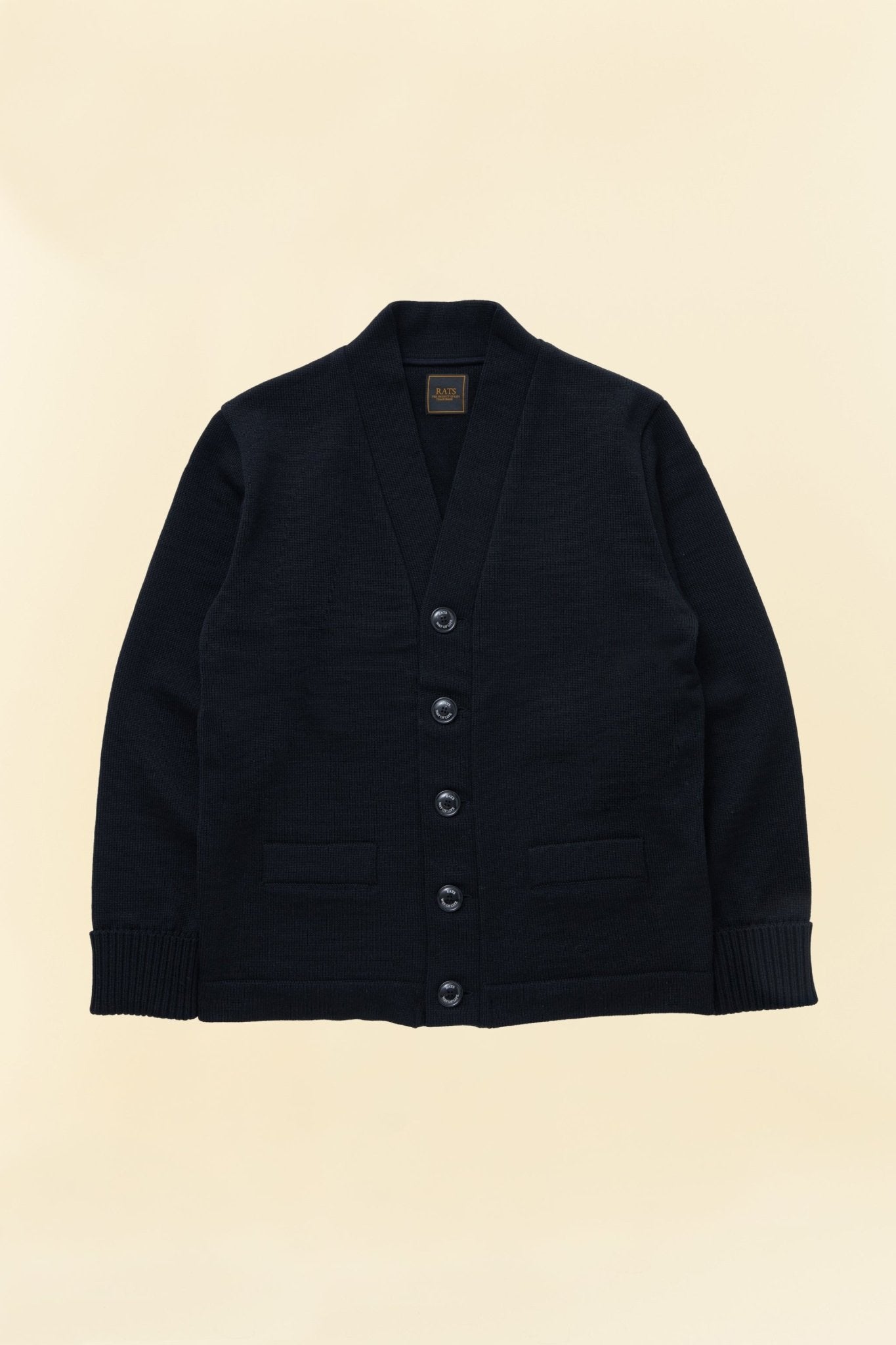 Rats Lettered Cardigan - Black -Rats - URAHARA