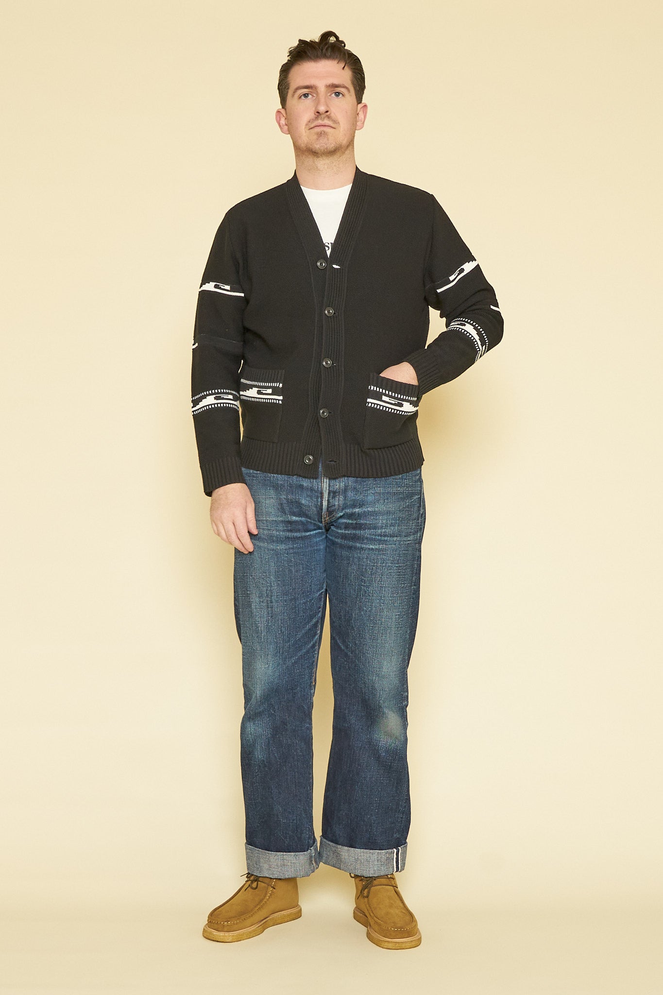 Rats Native Kanoko Cardigan - Black -Rats - URAHARA