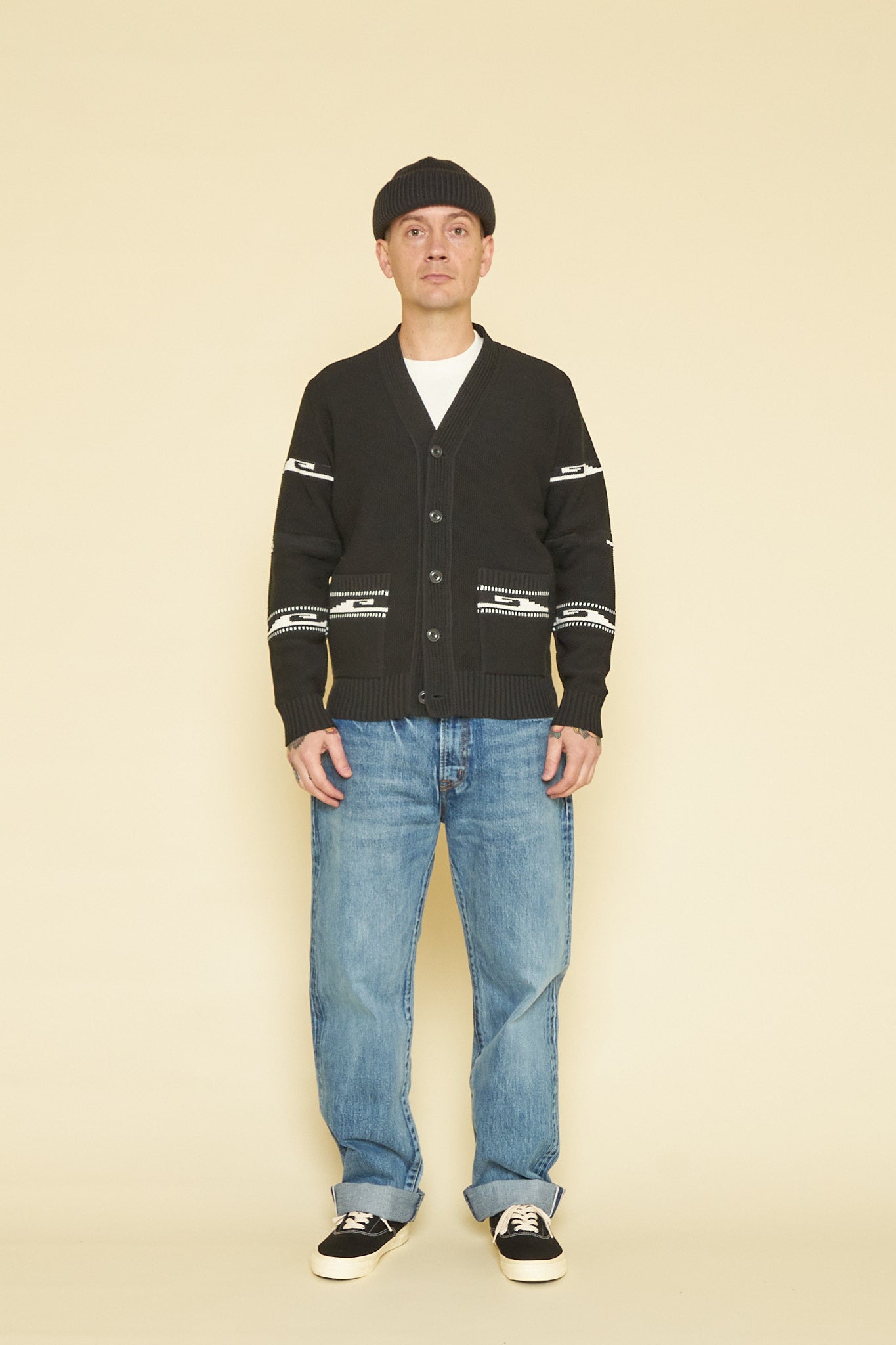 Rats Native Kanoko Cardigan - Black -Rats - URAHARA