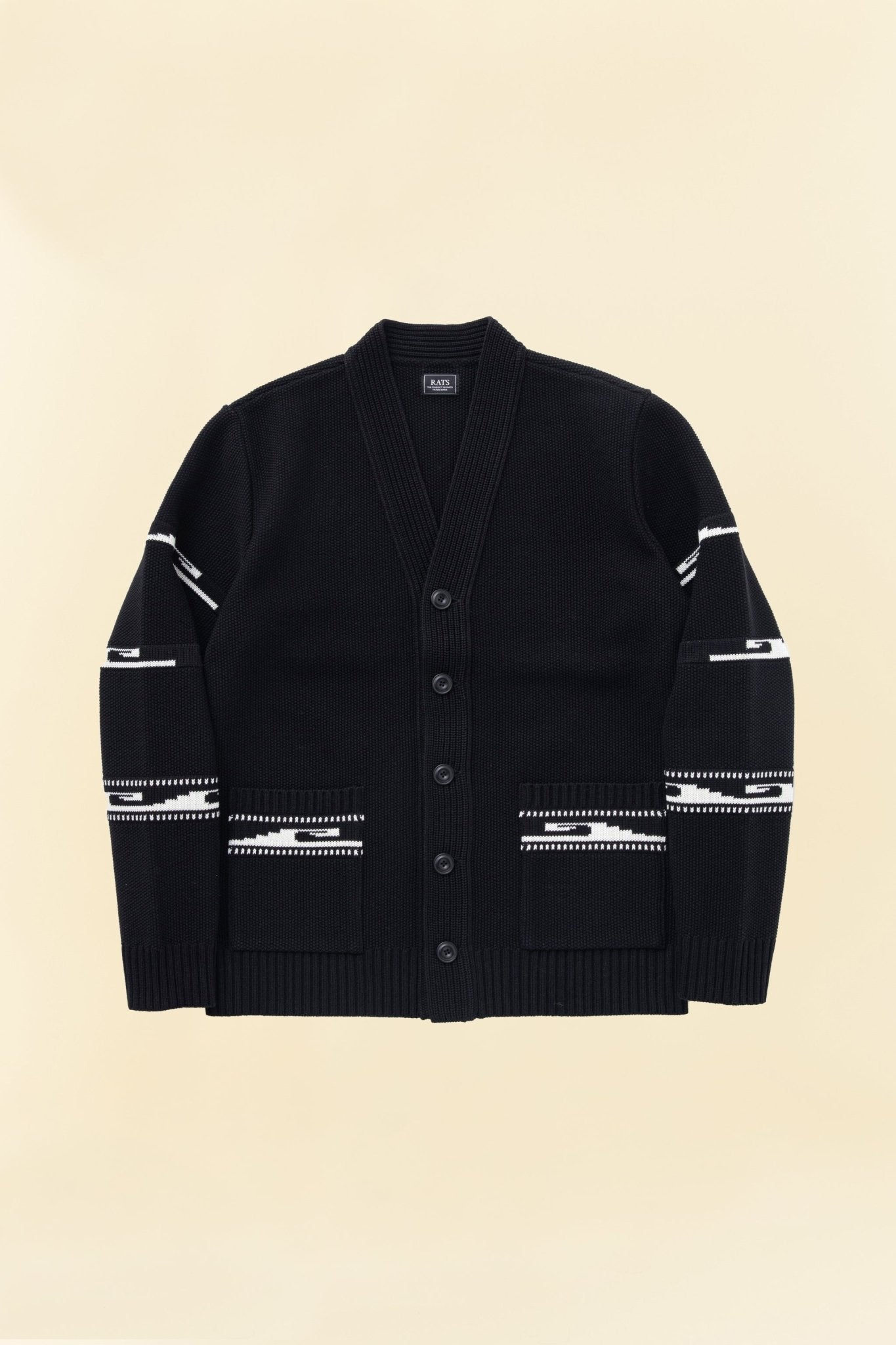 Rats Native Kanoko Cardigan - Black -Rats - URAHARA