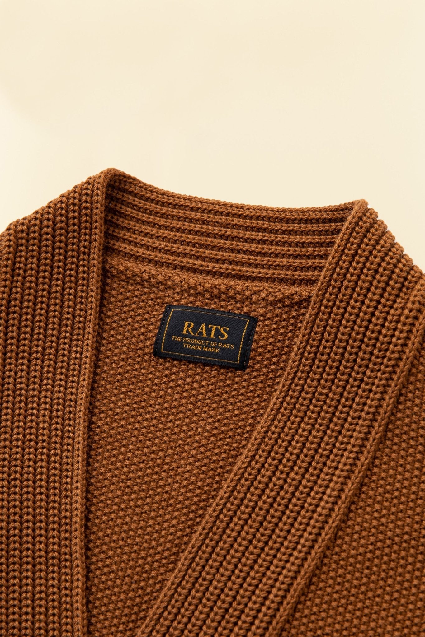 Rats Native Kanoko Cardigan - Brown -Rats - URAHARA