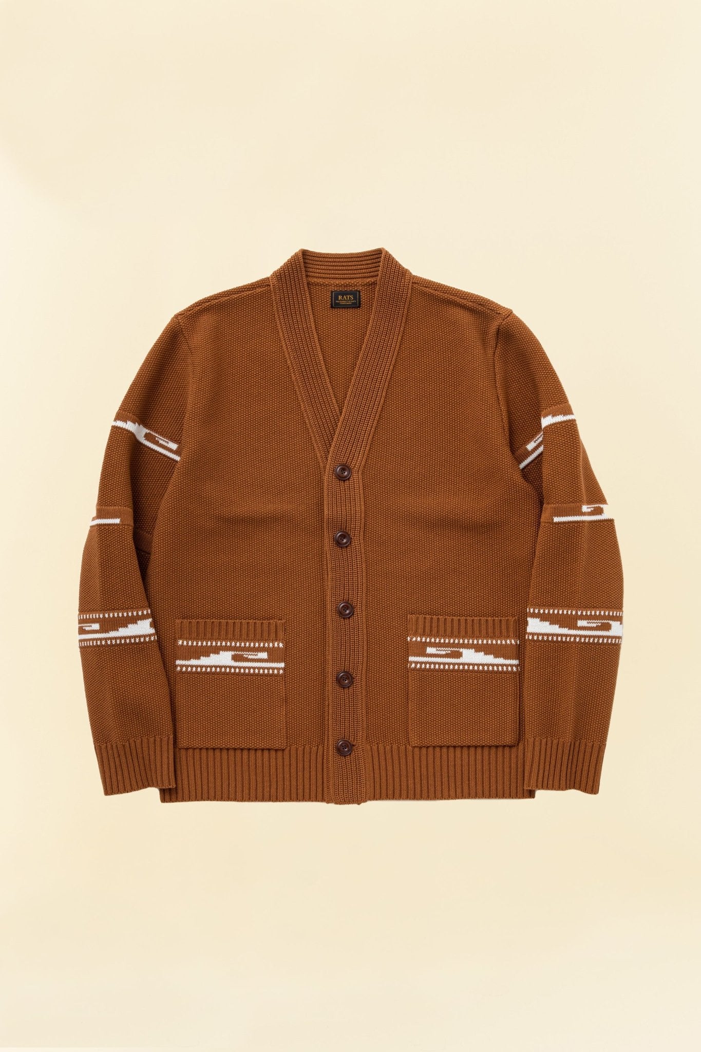 Rats Native Kanoko Cardigan - Brown -Rats - URAHARA