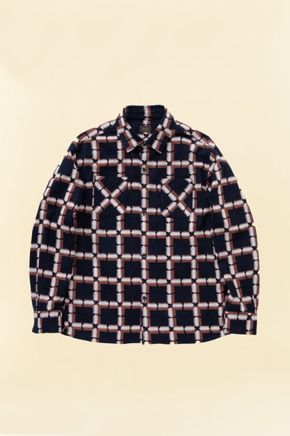 Rats Native Print Flannel Shirt - Black / Orange -Rats - URAHARA