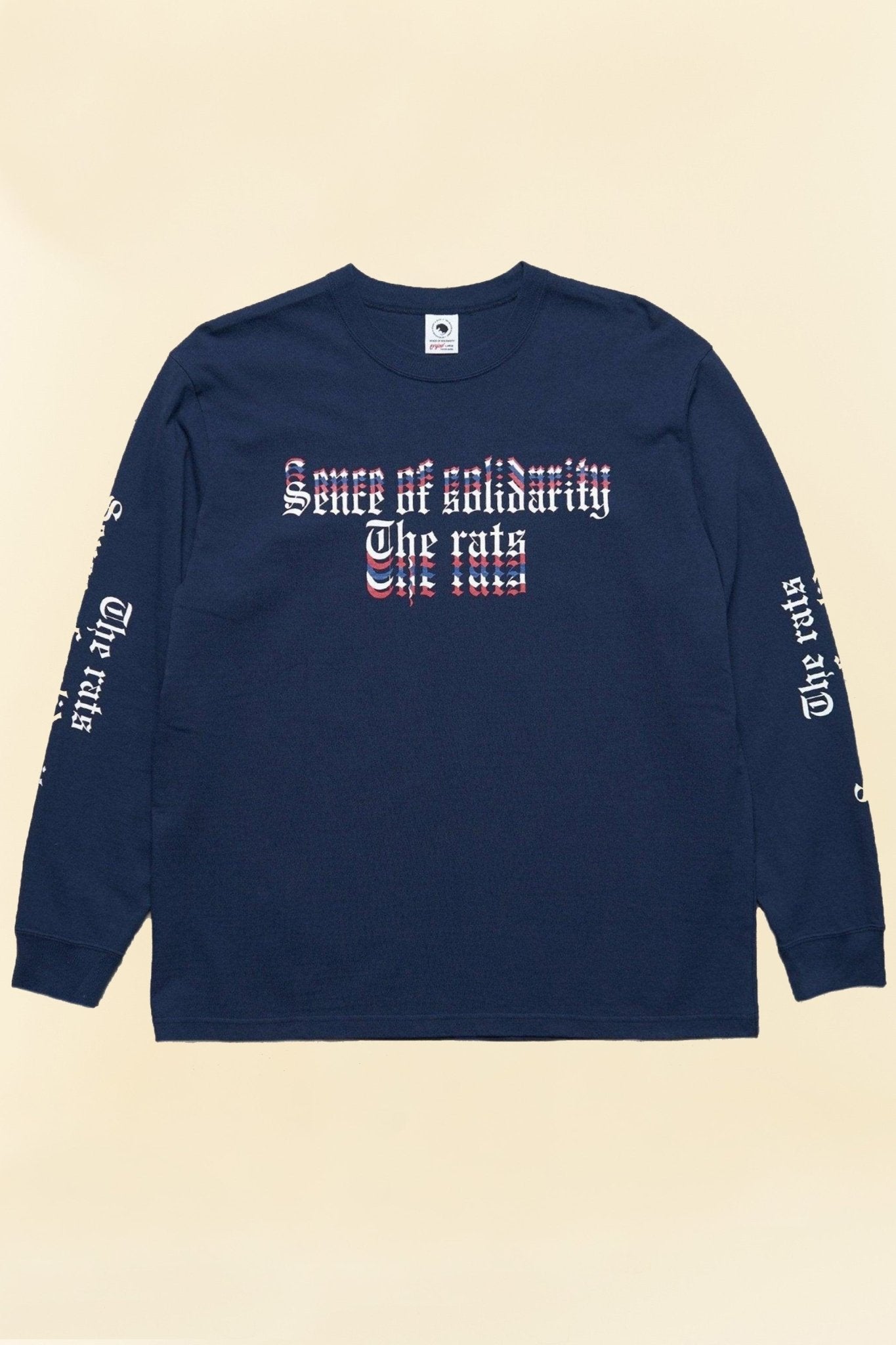 Rats Old English Long Sleeve - Navy -Rats - URAHARA