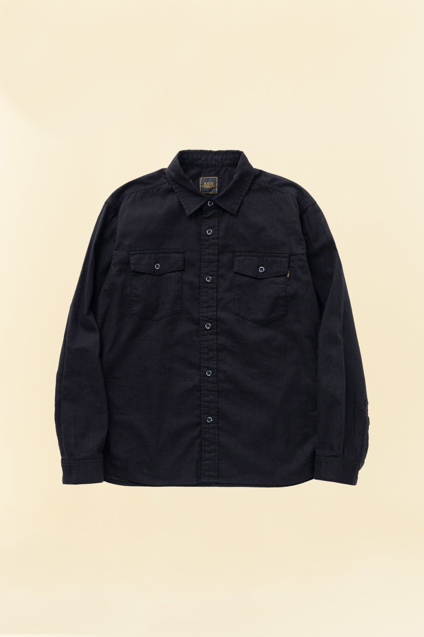 Rats Piece Dyed Shirt - Black -Rats - URAHARA