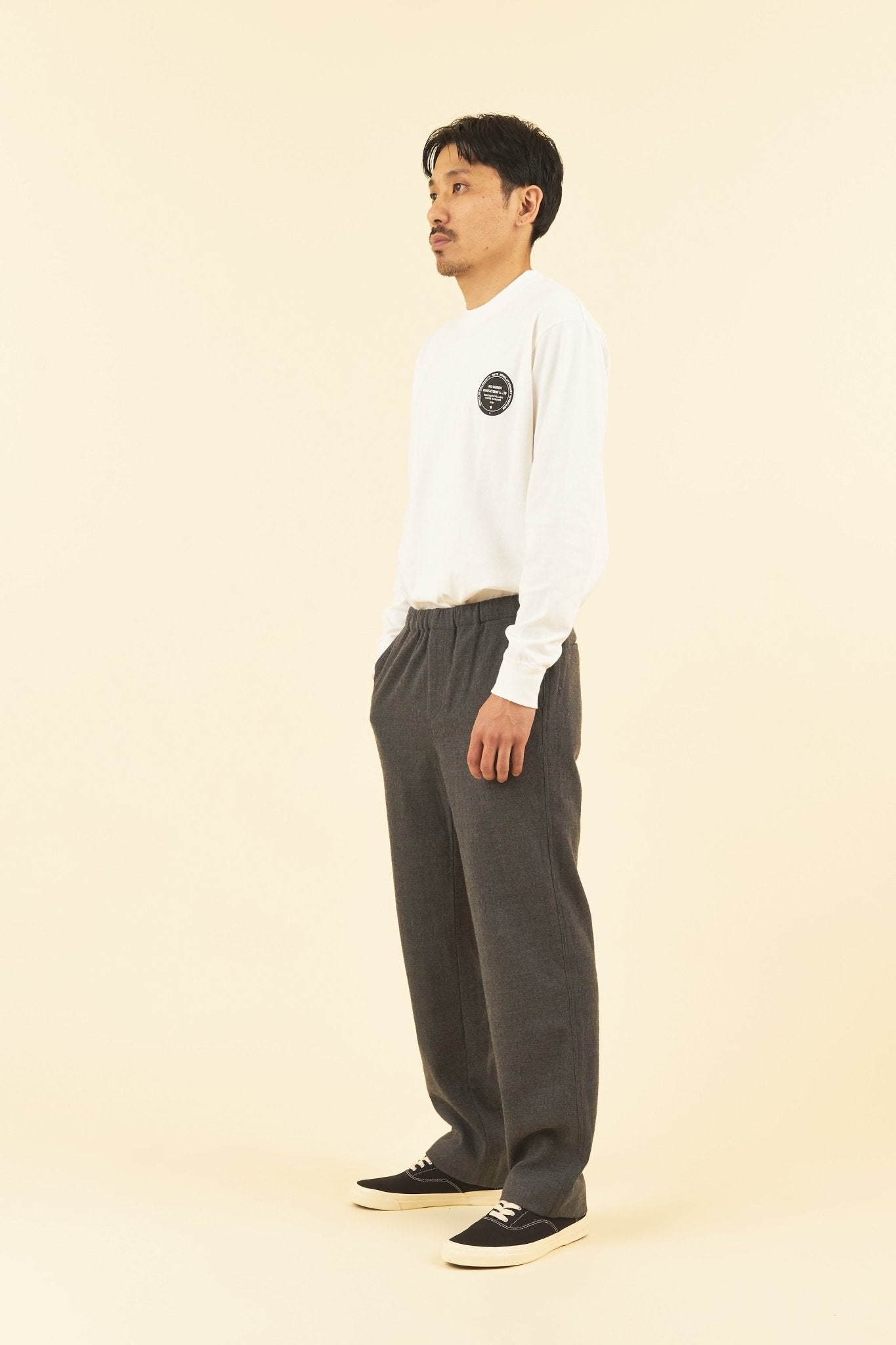 Rats Wool Knit Easy Pants - Charcoal -Rats - URAHARA