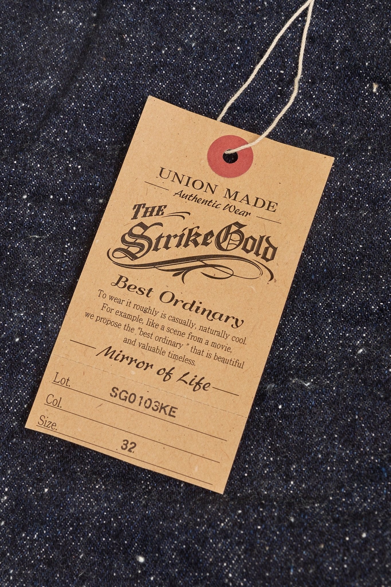 The Strike Gold "Keep Earth" Organic / Recycled Cotton Straight Selvedge Jeans -The Strike Gold - URAHARA