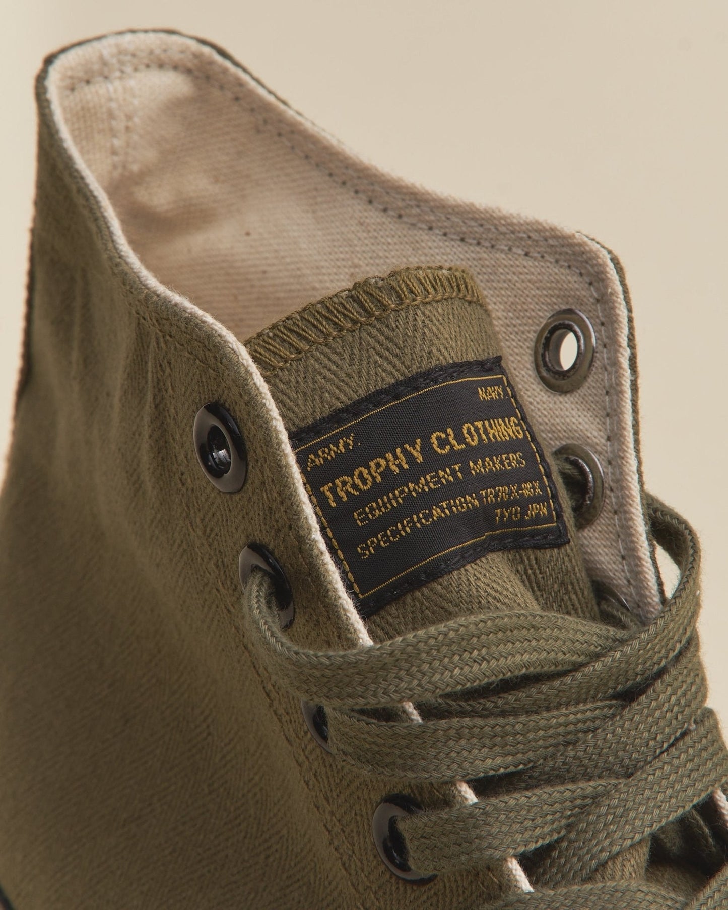 Trophy Clothing Hi-Top Mil Sneaker - Olive -Trophy Clothing - URAHARA