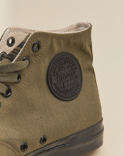 Trophy Clothing Hi-Top Mil Sneaker - Olive -Trophy Clothing - URAHARA